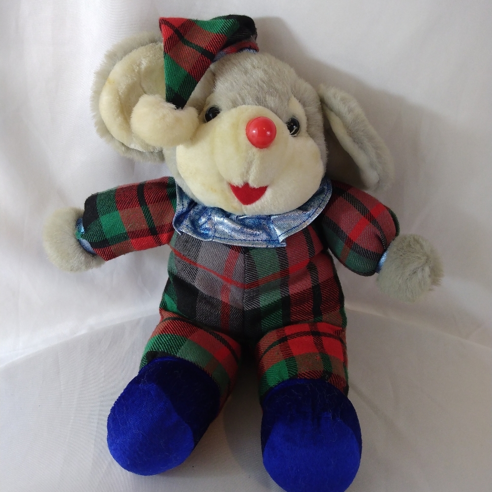 Play by Play Gray Christmas Mouse Stuff Animal